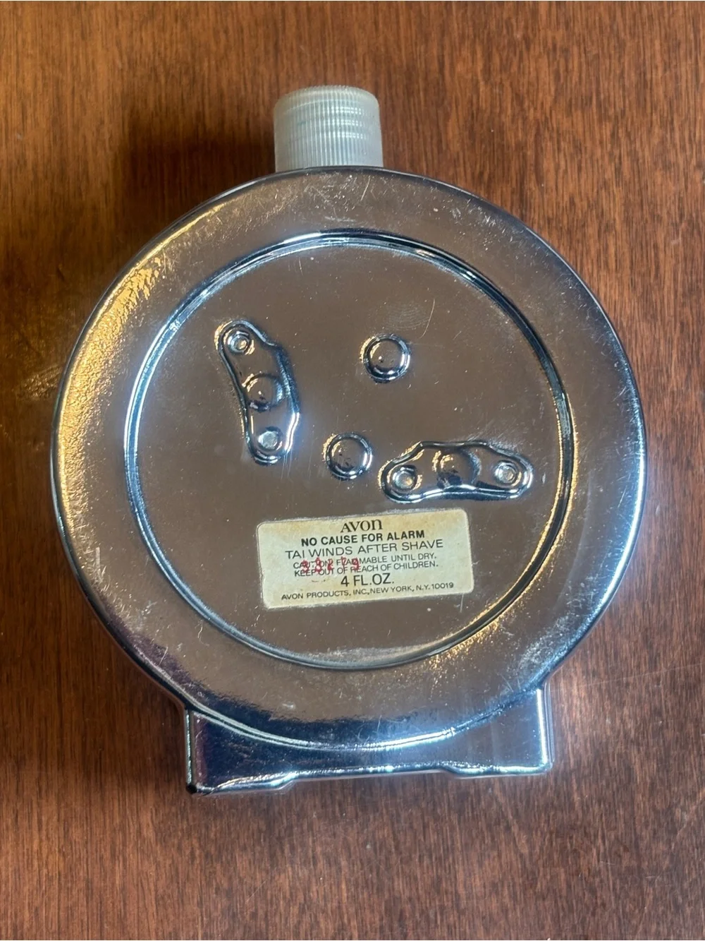 Avon Silver Clock with Cream Dial and Green Hands